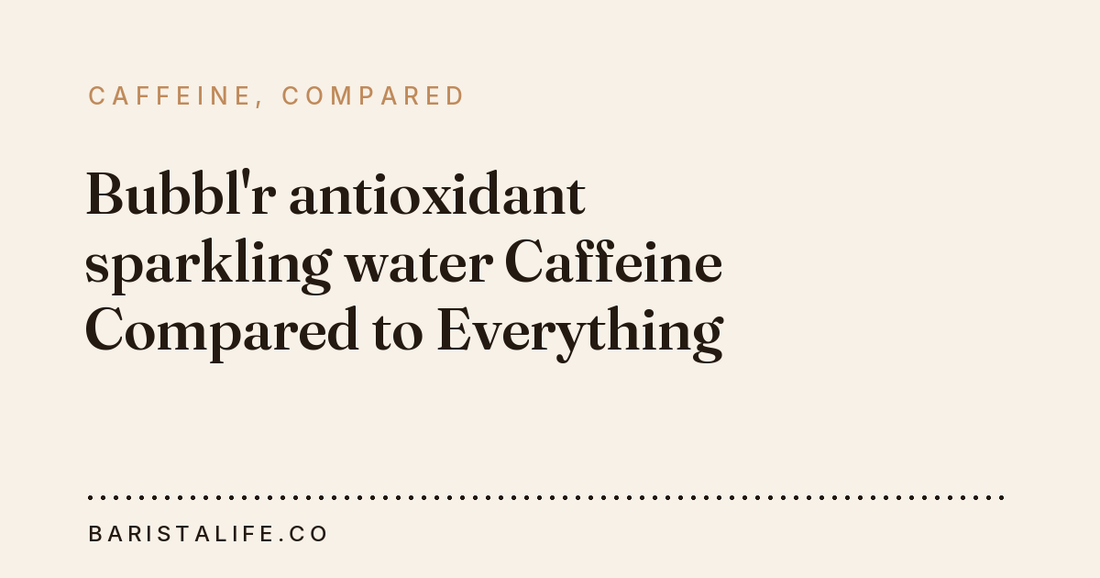 Bubbl'r antioxidant sparkling water Caffeine Compared to Everything