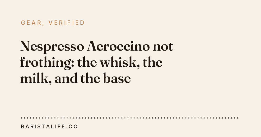 Nespresso Aeroccino not frothing: the whisk, the milk, and the base