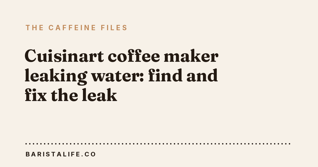 Cuisinart coffee maker leaking water: find and fix the leak