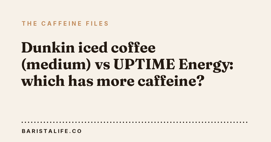 Dunkin iced coffee (medium) vs UPTIME Energy: which has more caffeine?