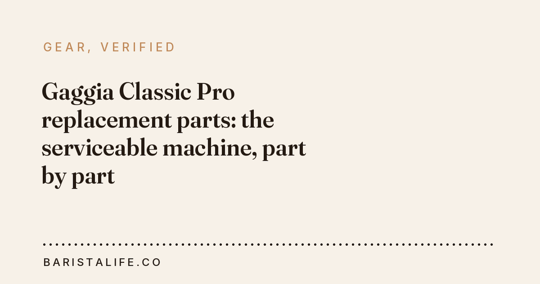 Gaggia Classic Pro replacement parts: the serviceable machine, part by part