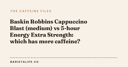 Baskin Robbins Cappuccino Blast (medium) vs 5-hour Energy Extra Strength: which has more caffeine?