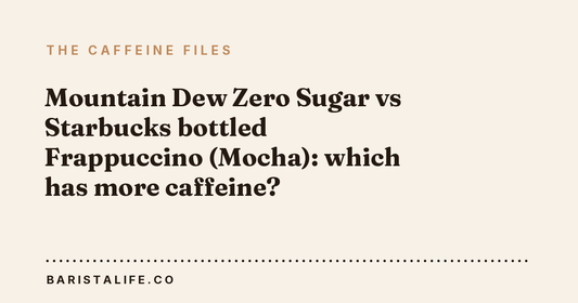 Mountain Dew Zero Sugar vs Starbucks bottled Frappuccino (Mocha): which has more caffeine?