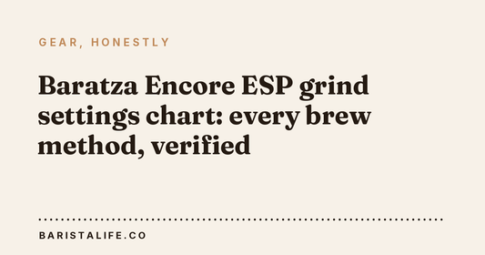 Baratza Encore ESP grind settings chart: every brew method, verified