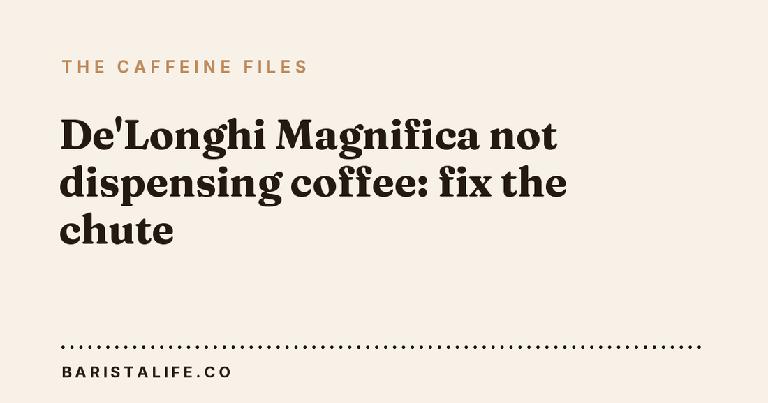 De'Longhi Magnifica not dispensing coffee: fix the chute