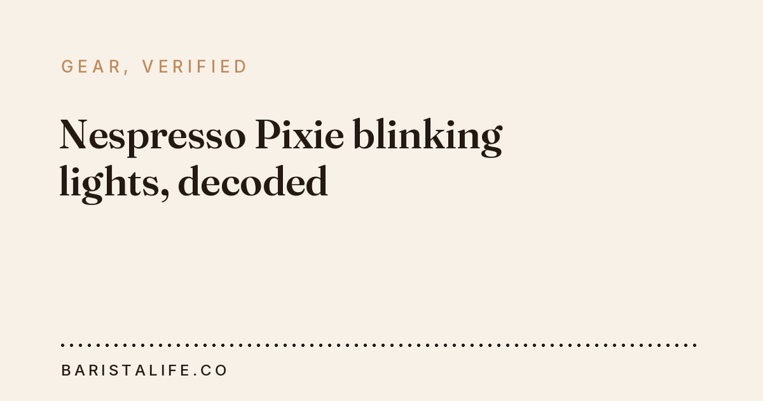 Nespresso Pixie blinking lights, decoded