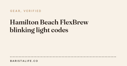 Hamilton Beach FlexBrew blinking light codes