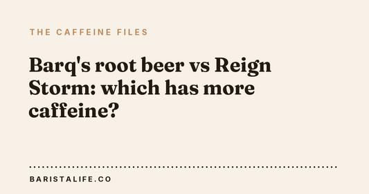 Barq's root beer vs Reign Storm: which has more caffeine?