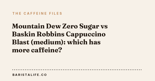 Mountain Dew Zero Sugar vs Baskin Robbins Cappuccino Blast (medium): which has more caffeine?