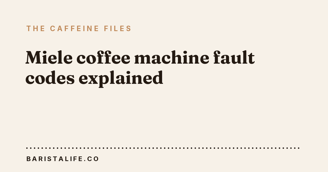 Miele coffee machine fault codes explained