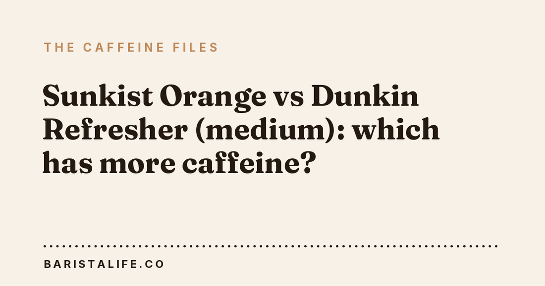 Sunkist Orange vs Dunkin Refresher (medium): which has more caffeine?