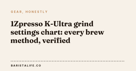 1Zpresso K-Ultra grind settings chart: every brew method, verified