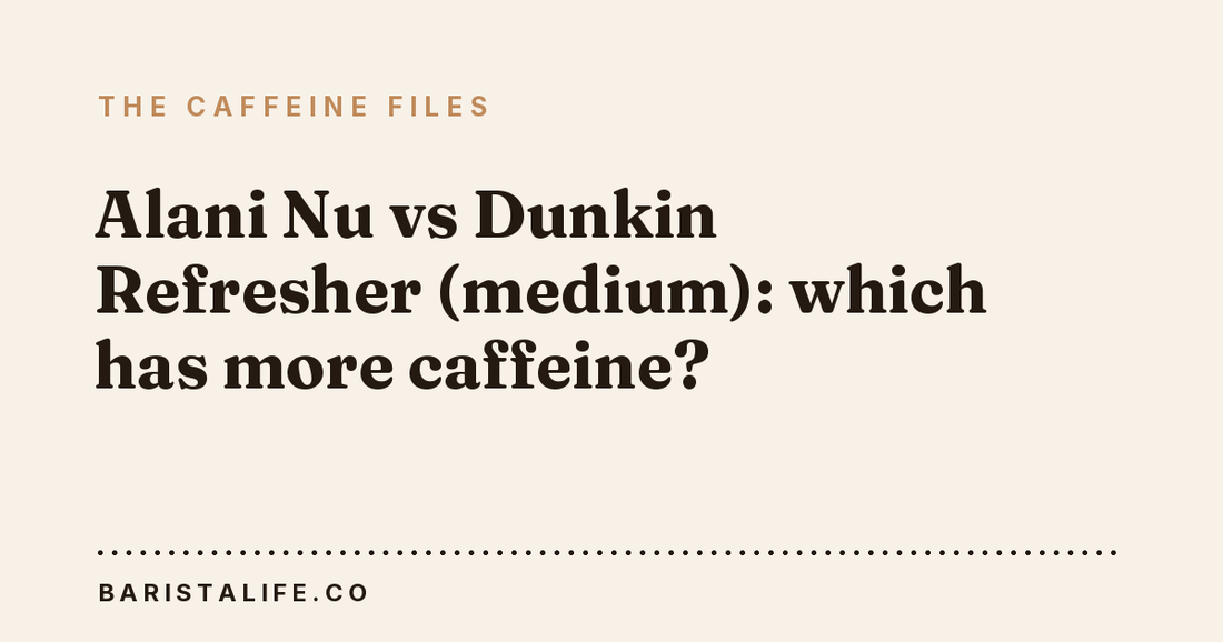 Alani Nu vs Dunkin Refresher (medium): which has more caffeine?