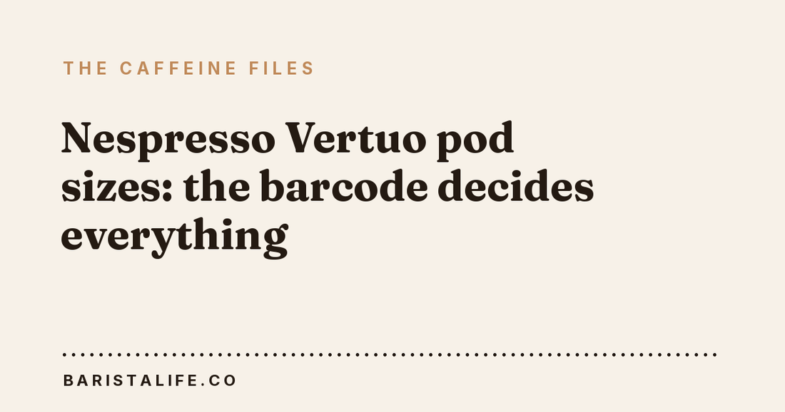 Nespresso Vertuo pod sizes: the barcode decides everything