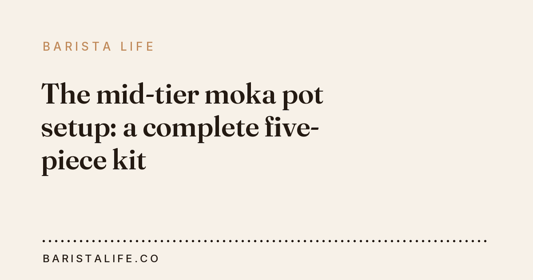 The mid-tier moka pot setup: a complete five-piece kit