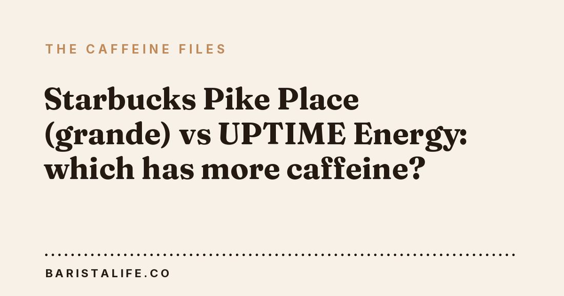 Starbucks Pike Place (grande) vs UPTIME Energy: which has more caffeine?