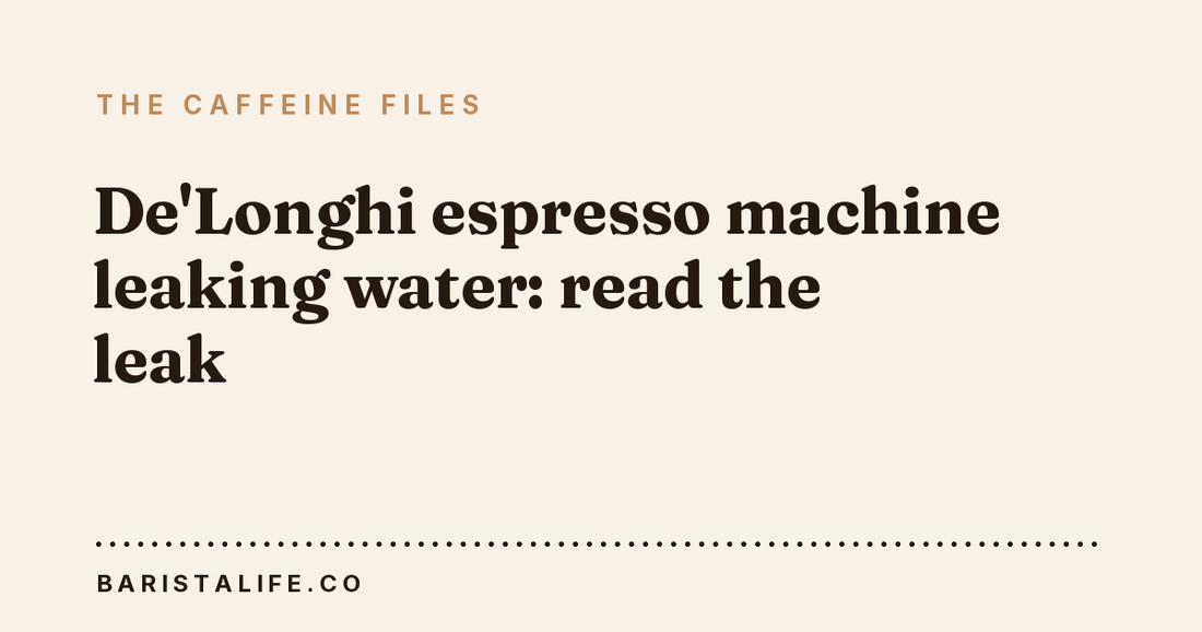 De'Longhi espresso machine leaking water: read the leak