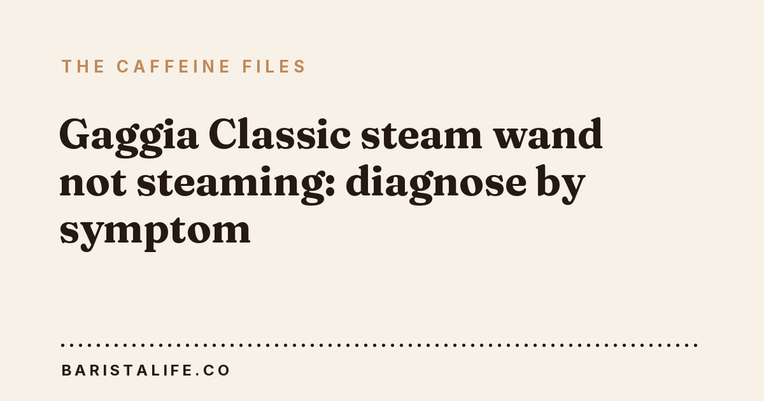 Gaggia Classic steam wand not steaming: diagnose by symptom