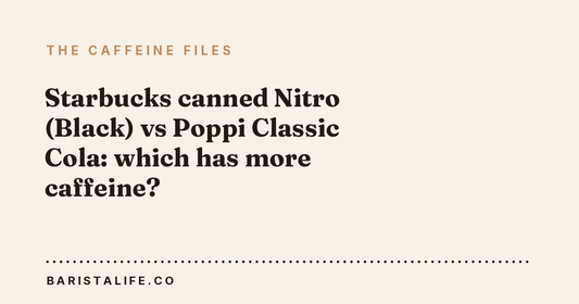 Starbucks canned Nitro (Black) vs Poppi Classic Cola: which has more caffeine?
