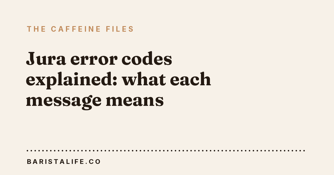 Jura error codes explained: what each message means
