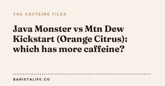 Java Monster vs Mtn Dew Kickstart (Orange Citrus): which has more caffeine?