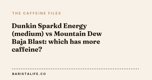 Dunkin Sparkd Energy (medium) vs Mountain Dew Baja Blast: which has more caffeine?