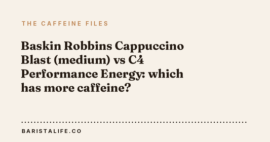 Baskin Robbins Cappuccino Blast (medium) vs C4 Performance Energy: which has more caffeine?