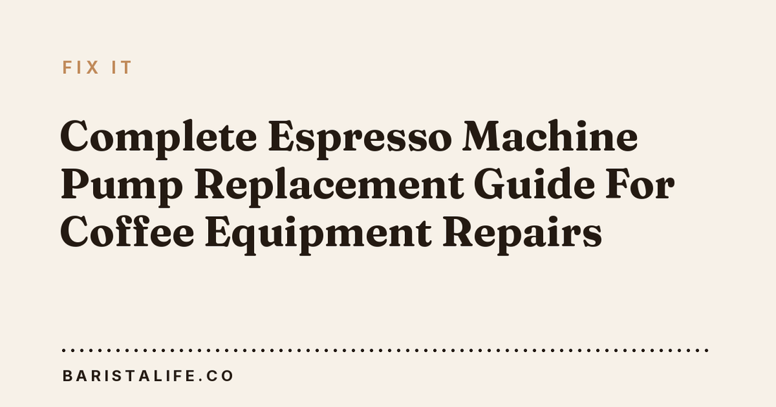 Complete Espresso Machine Pump Replacement Guide For Coffee Equipment Repairs