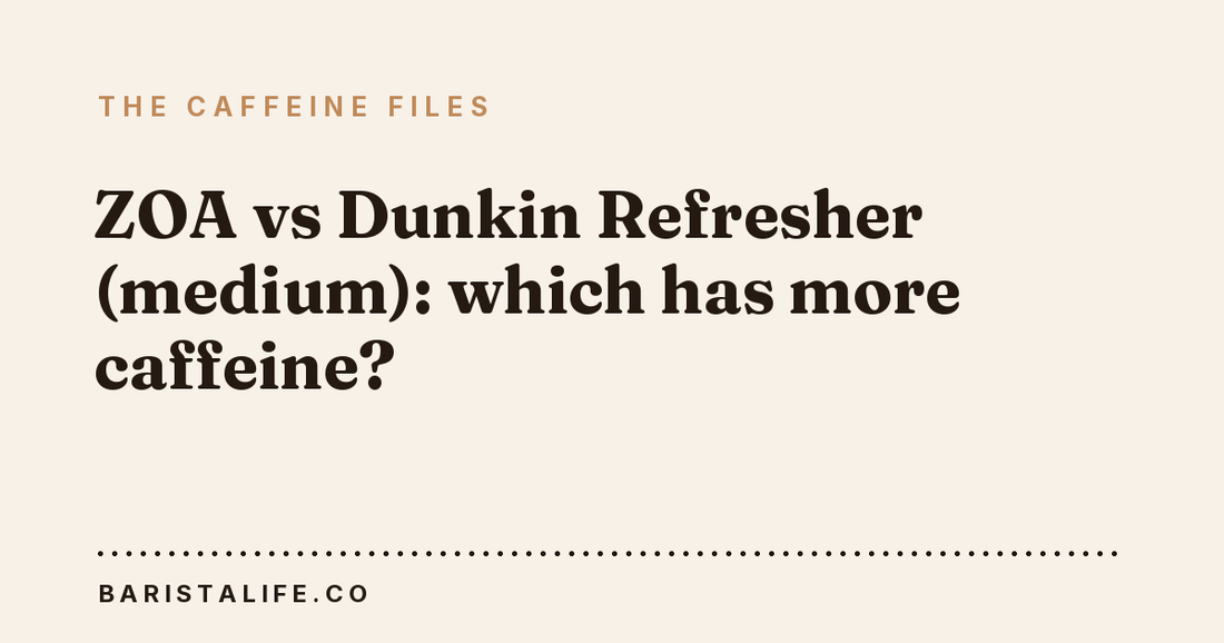 ZOA vs Dunkin Refresher (medium): which has more caffeine?