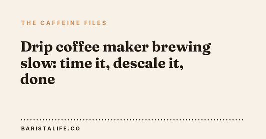 Drip coffee maker brewing slow: time it, descale it, done