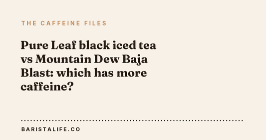 Pure Leaf black iced tea vs Mountain Dew Baja Blast: which has more caffeine?