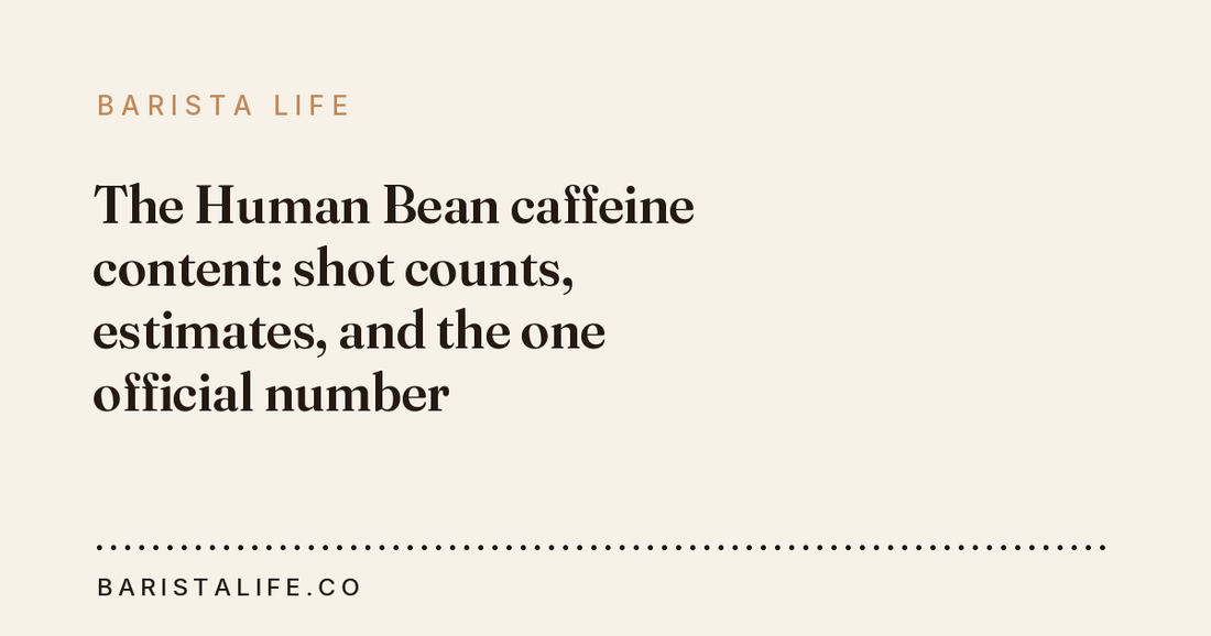 The Human Bean caffeine content: shot counts, estimates, and the one official number