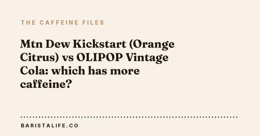 Mtn Dew Kickstart (Orange Citrus) vs OLIPOP Vintage Cola: which has more caffeine?