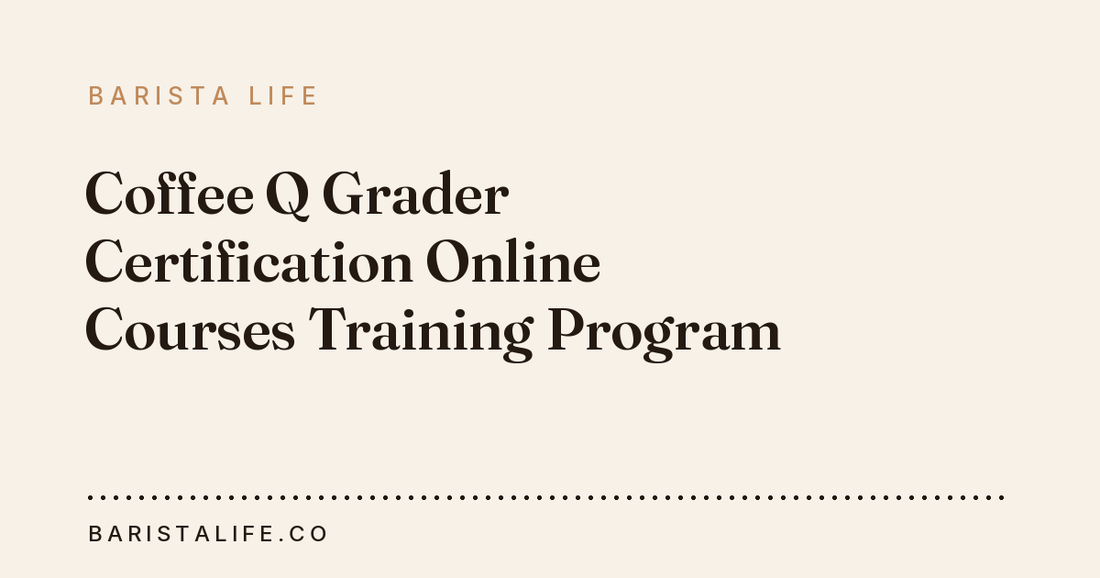 Coffee Q Grader Certification Online Courses Training Program