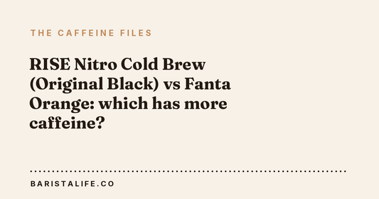 RISE Nitro Cold Brew (Original Black) vs Fanta Orange: which has more caffeine?