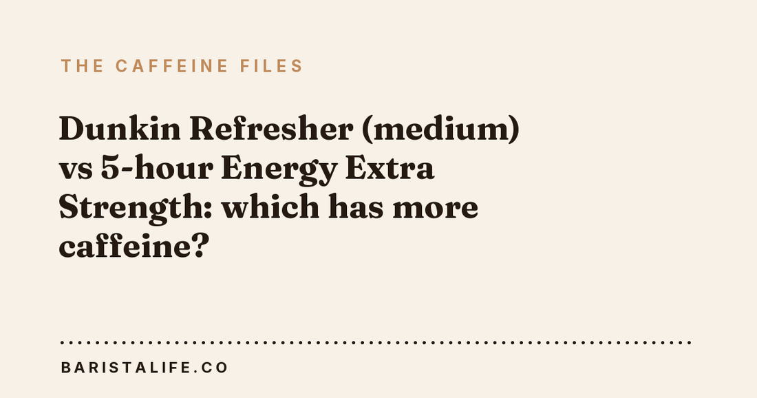 Dunkin Refresher (medium) vs 5-hour Energy Extra Strength: which has more caffeine?
