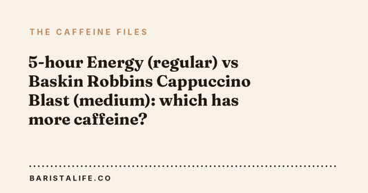 5-hour Energy (regular) vs Baskin Robbins Cappuccino Blast (medium): which has more caffeine?