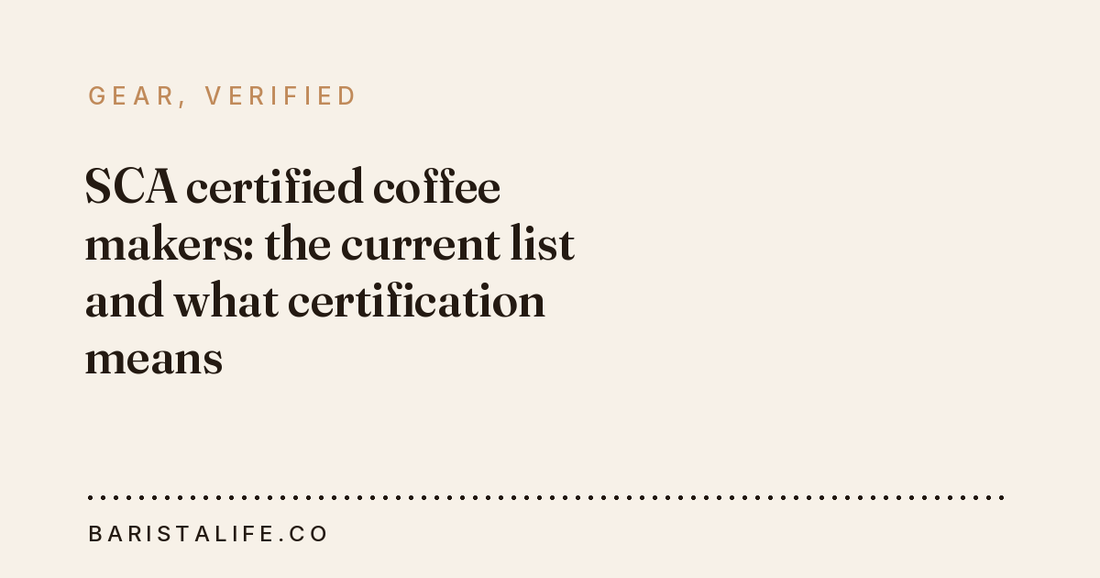 SCA certified coffee makers: the current list and what certification means