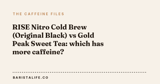 RISE Nitro Cold Brew (Original Black) vs Gold Peak Sweet Tea: which has more caffeine?