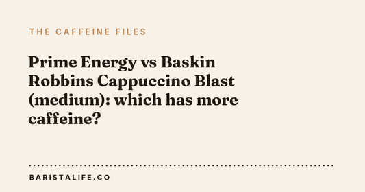 Prime Energy vs Baskin Robbins Cappuccino Blast (medium): which has more caffeine?