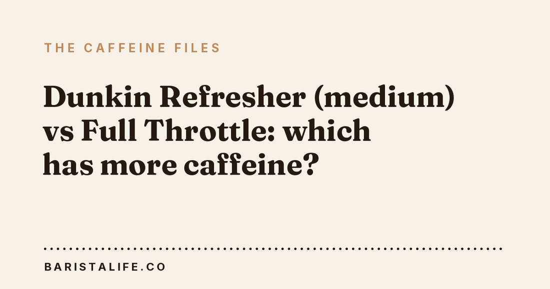 Dunkin Refresher (medium) vs Full Throttle: which has more caffeine?