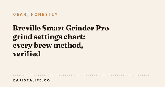 Breville Smart Grinder Pro grind settings chart: every brew method, verified