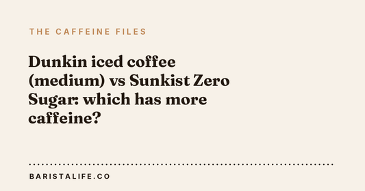 Dunkin iced coffee (medium) vs Sunkist Zero Sugar: which has more caffeine?