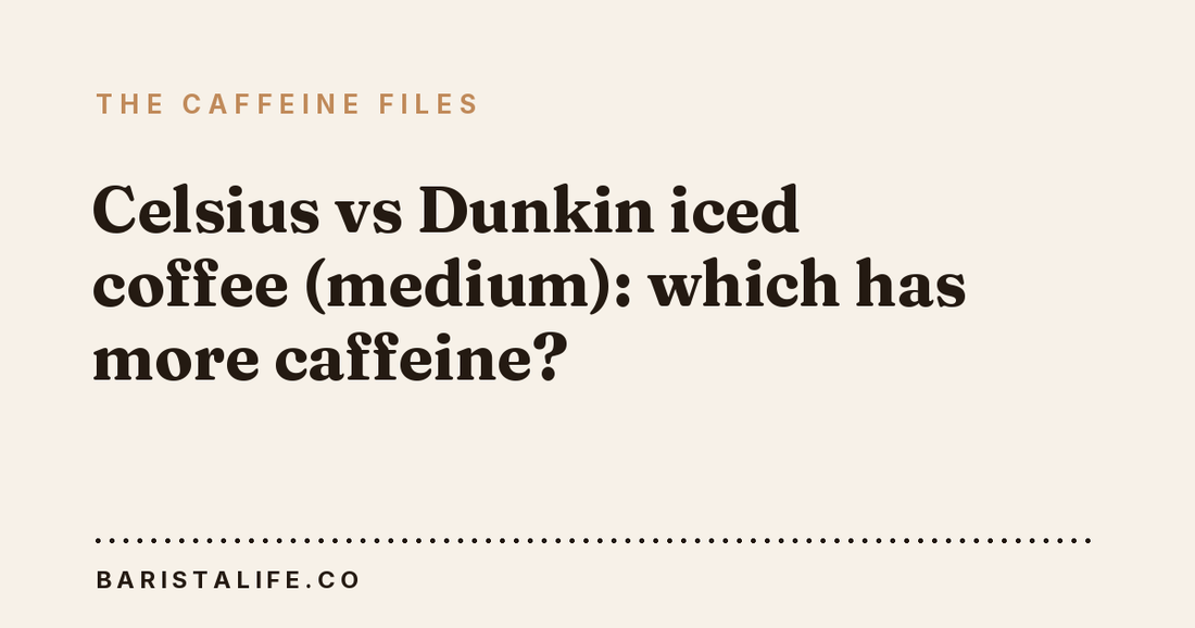 Celsius vs Dunkin iced coffee (medium): which has more caffeine?