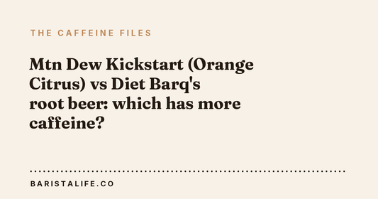 Mtn Dew Kickstart (Orange Citrus) vs Diet Barq's root beer: which has more caffeine?