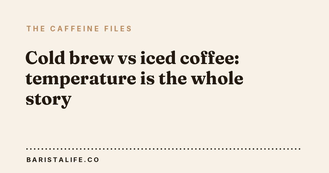 Cold brew vs iced coffee: temperature is the whole story