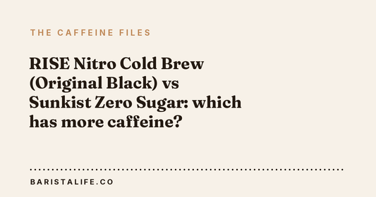RISE Nitro Cold Brew (Original Black) vs Sunkist Zero Sugar: which has more caffeine?