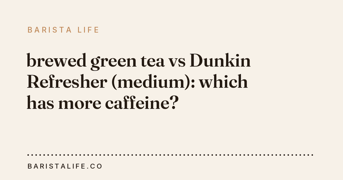 brewed green tea vs Dunkin Refresher (medium): which has more caffeine?