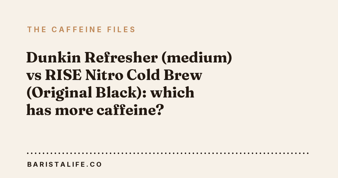 Dunkin Refresher (medium) vs RISE Nitro Cold Brew (Original Black): which has more caffeine?