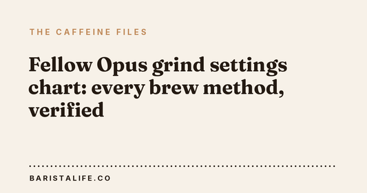 Fellow Opus grind settings chart: every brew method, verified